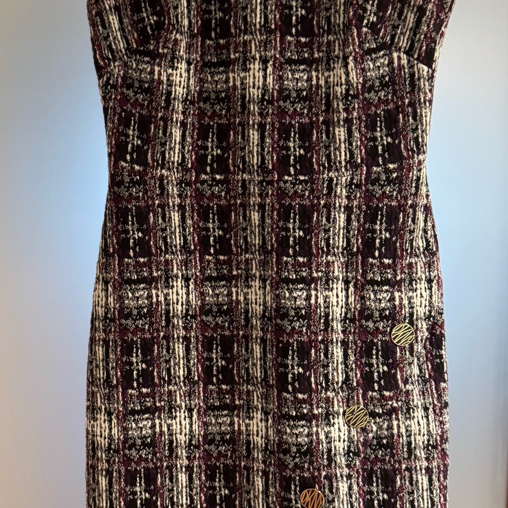 Dkny Blue and Purple Sheath Midi Dress for Cocktail